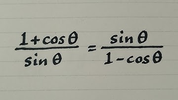 (1+cosθ)/sinθ=sinθ/(1-cosθ) || Proving Trigonometric Identities