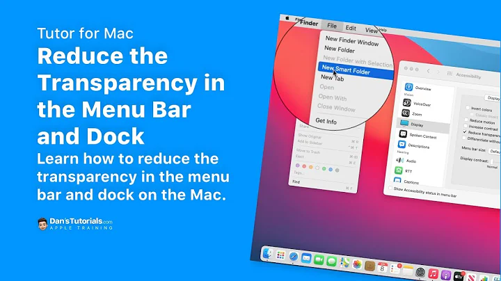 Reduce the Transparency in the Menu Bar and Dock on the Mac