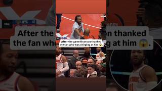 Brunson said "Thanks" to this Raptors fan but was it Sarcastic or Genuine 🤔? #JalenBrunson #Knicks