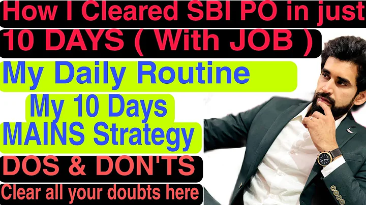 How I Cleared SBI PO in just 10 DAYS ( with JOB ) ...