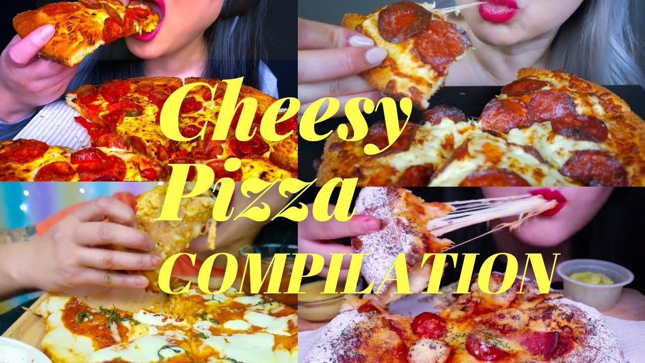 Cheesy Pizza Compilation #asmreatingcompilation #asmrcheesypizza