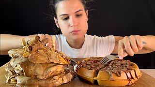 Nutella Pancakes And Waffle Mukbang Asmr