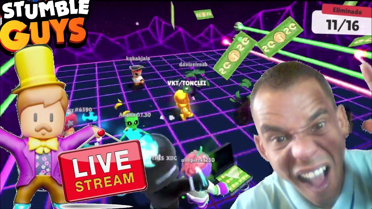 🔴STUMBLE GUYS LIVE: BLOCK DASH LENDÁRIO - JOGUEI NA LIVE DO INFLUENCER  PRSTAN E VENCI 2:32:32 #top 