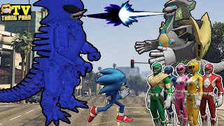 Robot Godzilla Sonic Khổng Lồ Tấn Công ... Siêu Nhân Xanh và Siêu Nhân Robot Khủng Long Đến Ngăn Cản