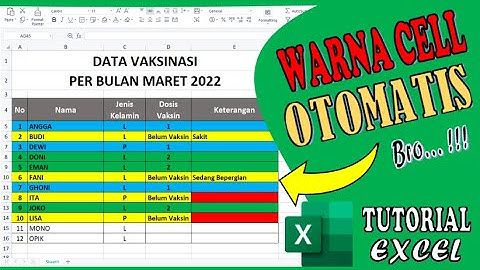 Cara Memberi Warna Otomatis Pada Cell Excel Sesuai Kriteria || Conditional Formating