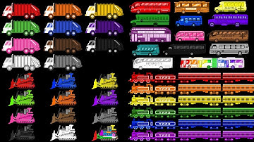 Vehicle Colors Collection - Learn Colors with Trains & Street Vehicles - The Kids