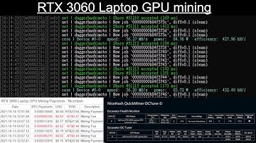 Nvidia GeForce RTX 3060 Laptop GPU Mining With NiceHash and Payments