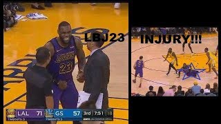 Lebron James Groin Injury Lakers Vs Warriors