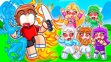 Roblox MM2 But I Have ELEMENTAL POWERS With MY CRAZY FAN GIRLS...