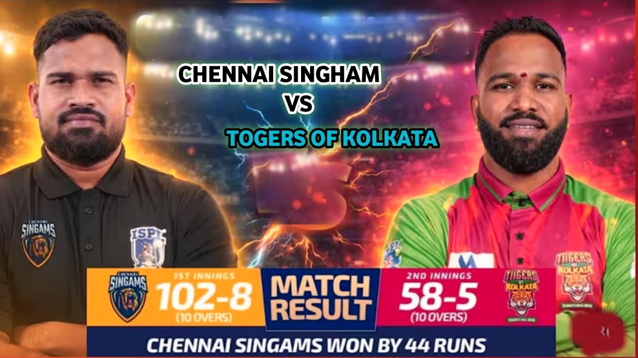 Tigers Of Kolkata vs Chennai Singham match | ISPL SESSION 3 