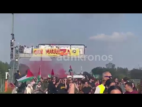 Video Sciopero Milano, il corteo blocca la tangenziale e spunta lo striscione Gen Maranza