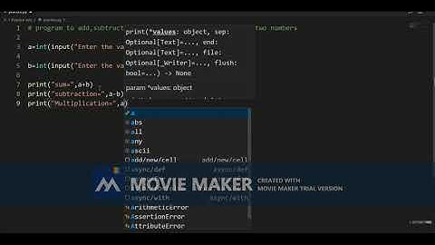 Python program to add subtract multiplication and division taking input from user