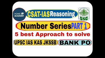 Number series part 1 for SSC,JKSSB,UPSC CSAT,RRB By home academy