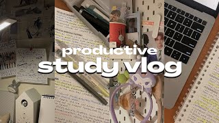 busy study vlog: late night note-taking, library sessions, uni apps, aritzia & artbox unboxing