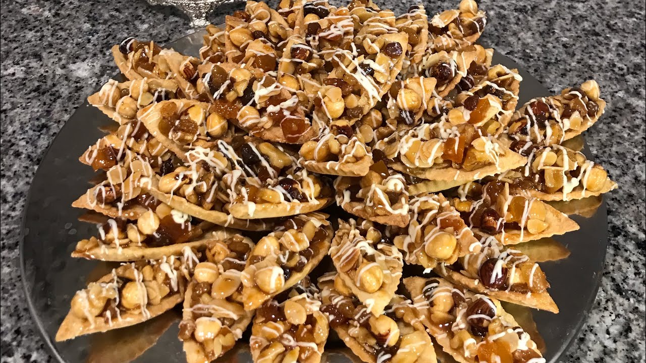 حلوة طويسات او الباطو بعجينة رائعة و حشوة مميزة - Mini tartaletas de frutos secos y caramelo 👌🏼