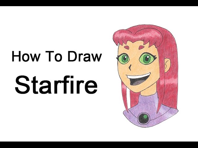 how to draw starfire step by step