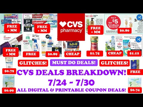 CVS BEST DEALS 7/24-7/30 COUPONING THIS WEEK! GLITCHES! NO CRTs & CRTs! FREE & MONEYMAKERS! DIGITAL!