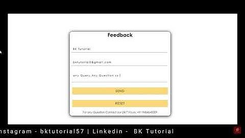 Create a Feedback Form HTML,CSS and HTML5 Validation by #BKTutorial