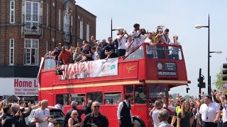 Bromley celebrate promotion to EFL  bus parade in town centre + speeches in The Glades