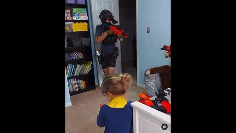 Dad and daughter had a nerf fight