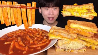 SUB) Корейские уличные тосты и ттокпокки-шоу еды│Korean street food, isaac toast mukbang asmr