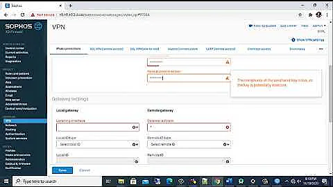 Cisco and Sophos Site-to-Site IPsec VPN connection using a preshared key