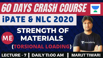 L7: Strength of Material (Part-3) | 60 Days Crash Course for NLC and iPATE 2020 Exam (ME)