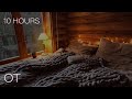Cozy Stormy Night in your Log Cabin Bedroom | Thunder & Rain Sounds | Relax | Study| Sleep| 10 Hours