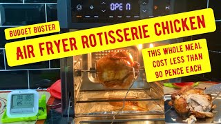Rotisserie Chicken in the Cosori air fryer oven.