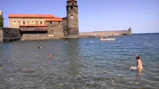 Frankrijk, Collioure, Jos gaat zwemmen
