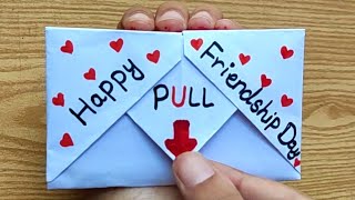 DIY - SURPRISE MESSAGE CARD FOR FRIENDSHIP DAY | Pull Tab Origami Envelope Card| Friendship Day Card screenshot 3