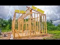 Installing RAFTERS! Rain Or Shine We&#39;re BUILDING This TINY HOUSE Off Grid! Ranch / Farm / Homestead
