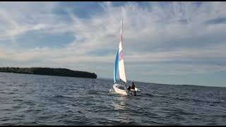 Lake Champlain Shelburne Bay  Chasing down another boat (Catalina Capri 14.2)