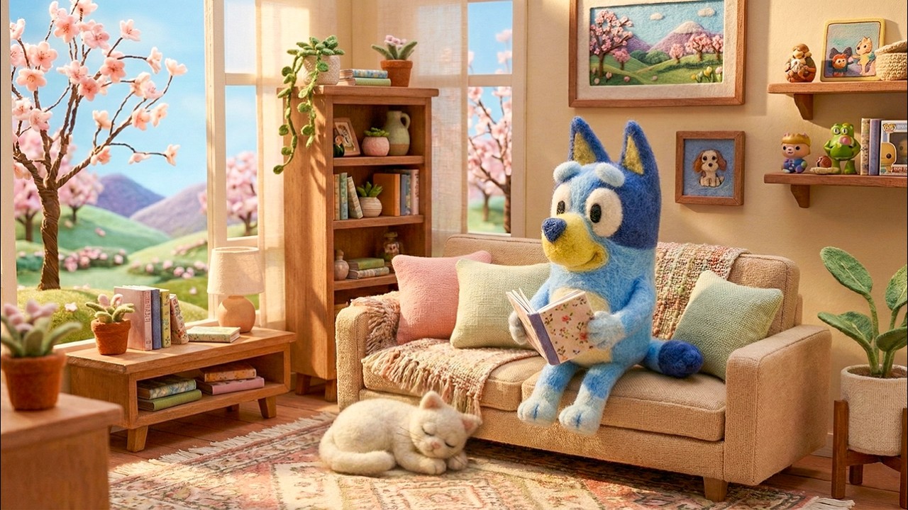 Bluey’s Cozy Spring Morning 🌸 Soft Lofi Jazz for Unwind, Focus & Study