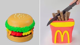 So Yummy Fondant McDonald's and KFC Cake Ideas | Perfect Cake Decoration Tutorial| Cat Caron #00030