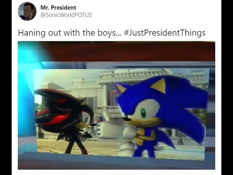 Sonic and shadow making out as president's picture [Shadow The