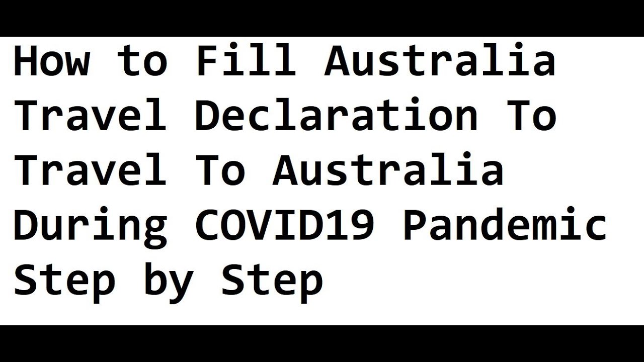 australian travel declaration