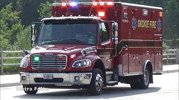 Skokie IL Fire Dept Ambulance 18 (17R) Transporting