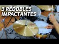 3 REDOBLES / FILLS con HI HAT y BOMBO - Clases de batería