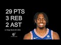 Tyrese maxey vs kings 29 pts 3 reb 2 ast  march 25 2024 