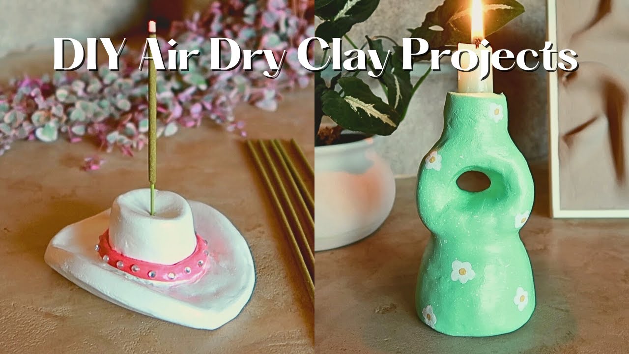 DIY AIR DRY CLAY BOWL & CLAY MUSHROOM INCENSE HOLDER