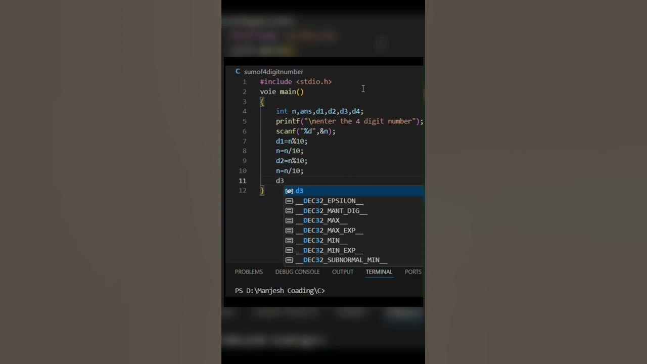 youtube Shorts Ll the Sume Of 4 Digit Number In C Program 4 Digit youtube-shorts-ll-the-sume-of-4-digit-number-in-c-program-4-digit