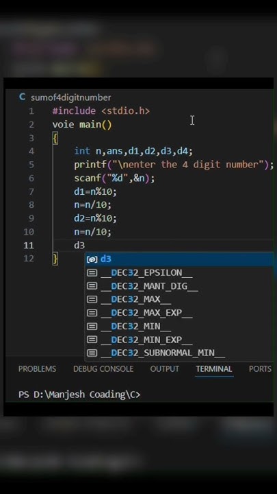 youtube-shorts-ll-the-sume-of-4-digit-number-in-c-program-4-digit