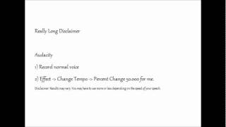 Really Long Disclaimer