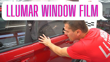 Window tinting on a car, with the Llumar Stratos 15 film