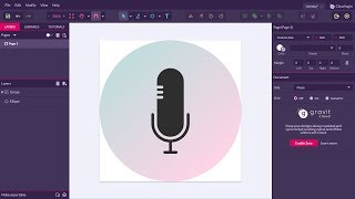 Gravit Designer Tutorial | Microphone Icon | Flat Design