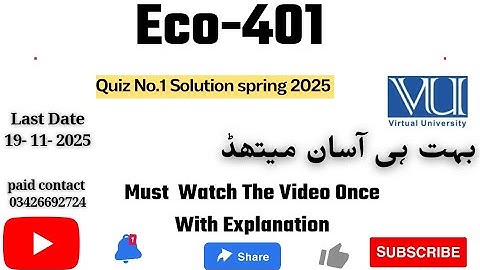 ECO402 - Microeconomics (Quiz 1) 💯 Percent Paid Whatsapp 03426692724