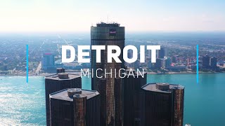 Detroit, Michigan } 4K drone footage