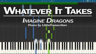 Imagine Dragons - Whatever It Takes (Piano Cover) Synthesia Tutorial by LittleTranscriber chords