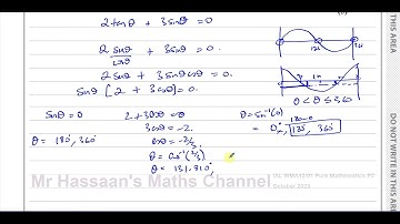 WMA12/01, (Edexcel), IAL, P2, October 2023, Q3, Solving Trig Equations